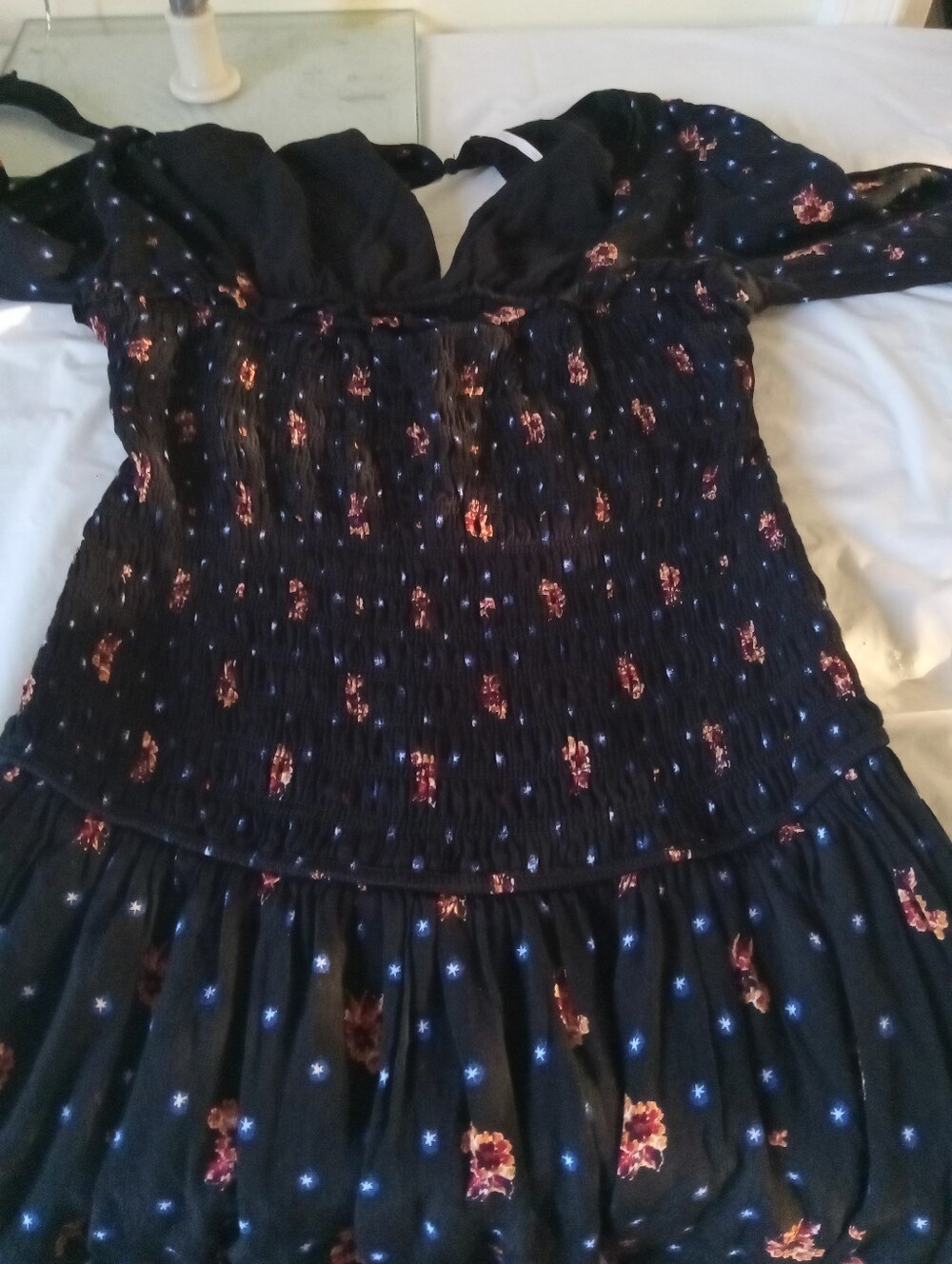 Free People Black Floral Mini Dress SP - Picture 10 of 10